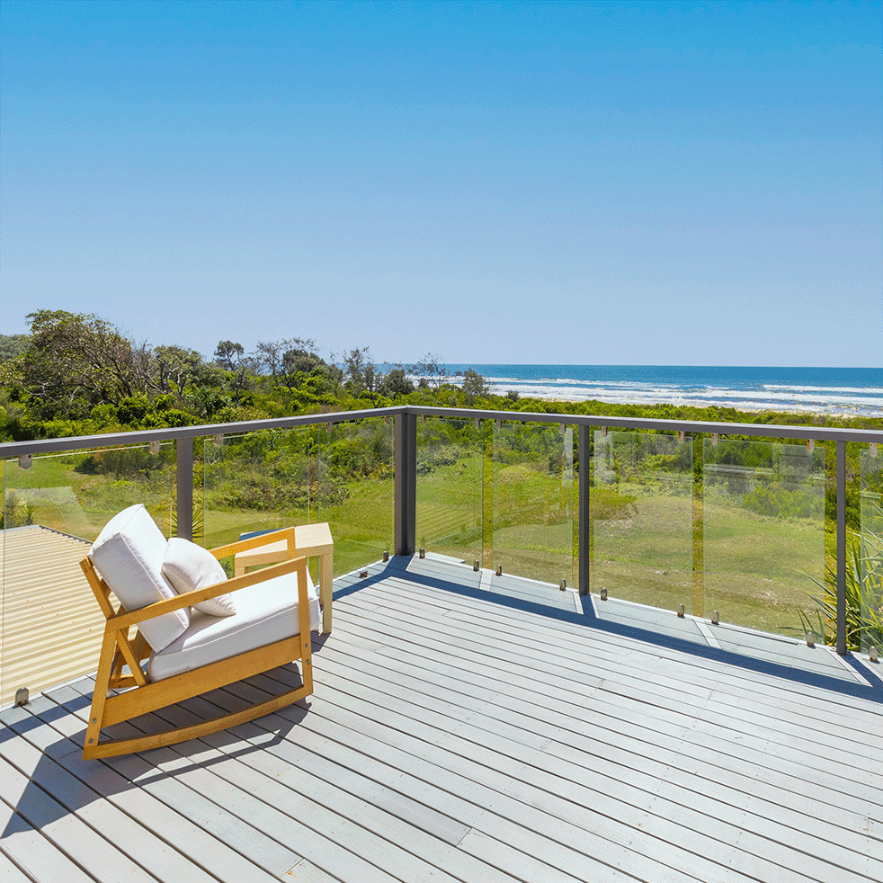 deck chair with ocean views in pottsville, nsw