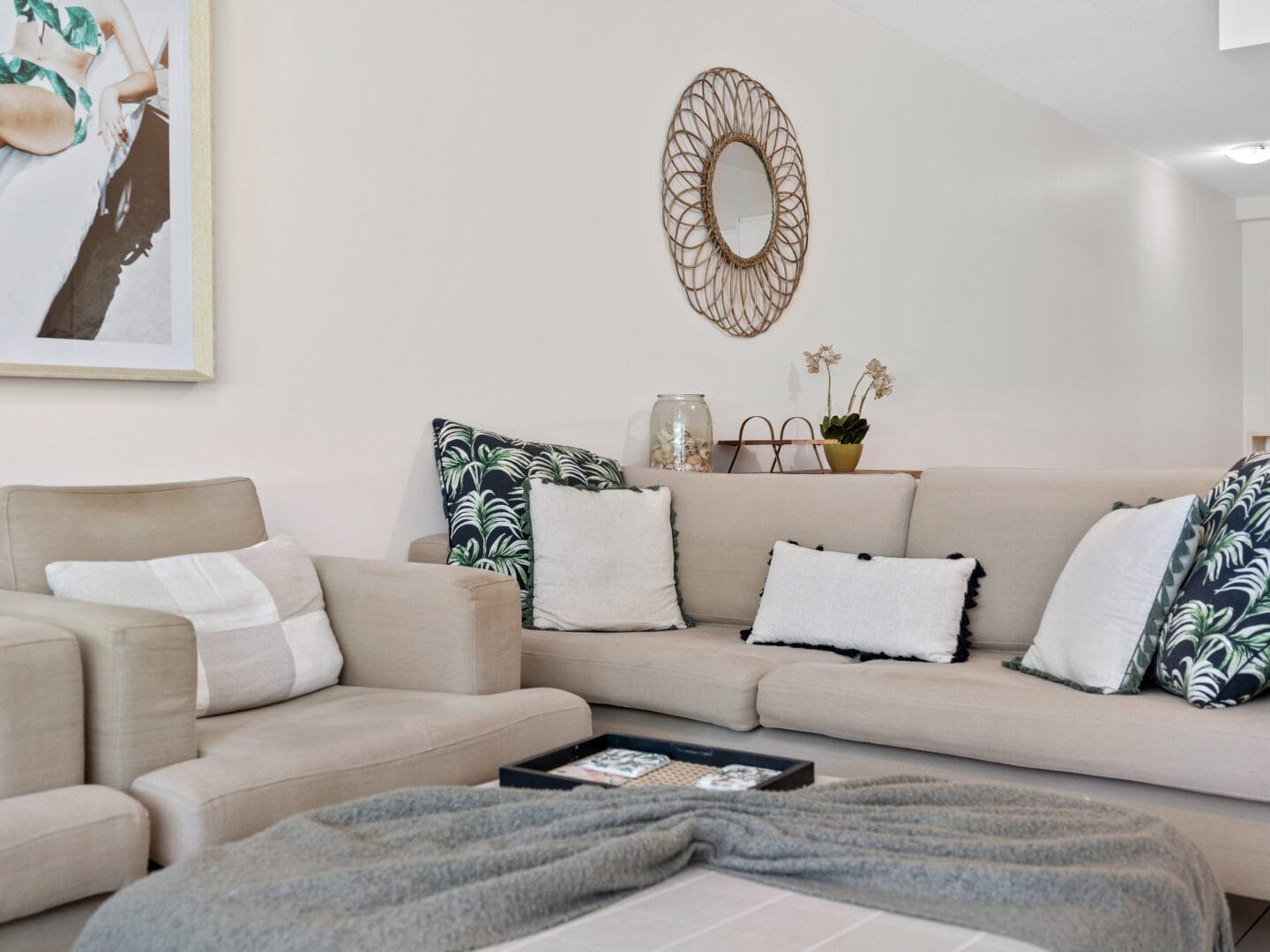 modular lounge with cushions